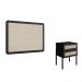 Conjunto de Cabeceira Solteiro com Mesa de Apoio Oslo 2 GV Nero e Preto