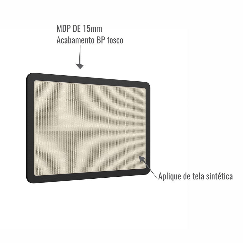 Conjunto de Cabeceira Solteiro com Mesa de Apoio Oslo 2 GV Nero e Preto