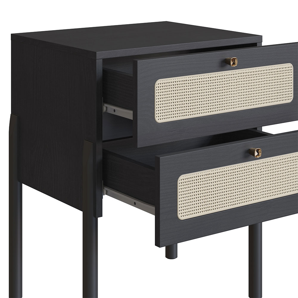 Conjunto de Cabeceira Solteiro com Mesa de Apoio Oslo 2 GV Nero e Preto