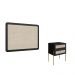 Conjunto de Cabeceira Solteiro com Mesa de Apoio Oslo 2 GV Preto e Dourado