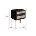 Conjunto de Cabeceira Solteiro com Mesa de Apoio Oslo 2 GV Preto e Dourado