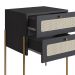 Conjunto de Cabeceira Solteiro com Mesa de Apoio Oslo 2 GV Preto e Dourado