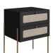 Conjunto de Cabeceira Solteiro com Mesa de Apoio Oslo 2 GV Preto e Dourado