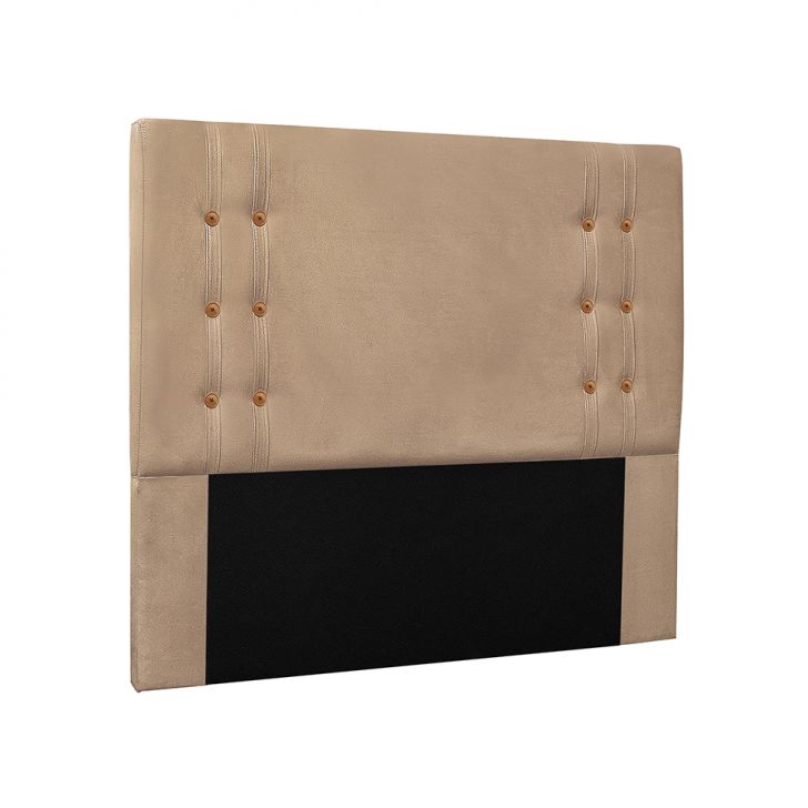 Conjunto de Cabeceira Solteiro com Recamier Gênova Suede Bege