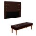Conjunto de Cabeceira Solteiro com Recamier Gênova Suede Café