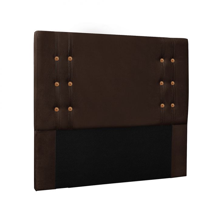 Conjunto de Cabeceira Solteiro com Recamier Gênova Suede Café