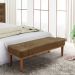 Conjunto de Cabeceira Solteiro com Recamier Gênova Suede Caramelo