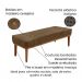 Conjunto de Cabeceira Solteiro com Recamier Gênova Suede Caramelo