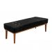 Conjunto de Cabeceira Solteiro com Recamier Gênova Suede Preto