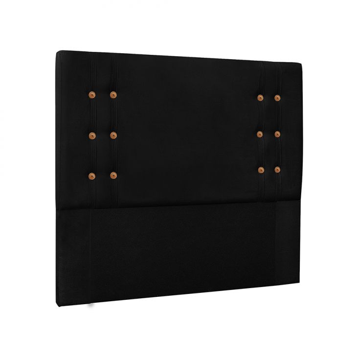 Conjunto de Cabeceira Solteiro com Recamier Gênova Suede Preto