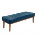 Conjunto de Cabeceira Solteiro com Recamier Gênova Veludo Azul Marinho