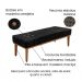 Conjunto de Cabeceira Solteiro com Recamier Gênova Veludo Preto