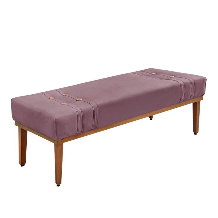 Conjunto de Cabeceira Solteiro com Recamier Gênova Veludo Uva