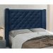 Conjunto de Cabeceira Solteiro com Recamier Vicenza Suede Azul Marinho