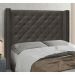Conjunto de Cabeceira Solteiro com Recamier Vicenza Suede Cinza