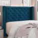 Conjunto de Cabeceira Solteiro com Recamier Vicenza Veludo Azul Marinho