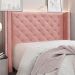Conjunto de Cabeceira Solteiro com Recamier Vicenza Veludo Rosa