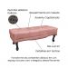 Conjunto de Cabeceira Solteiro com Recamier Vicenza Veludo Rosa