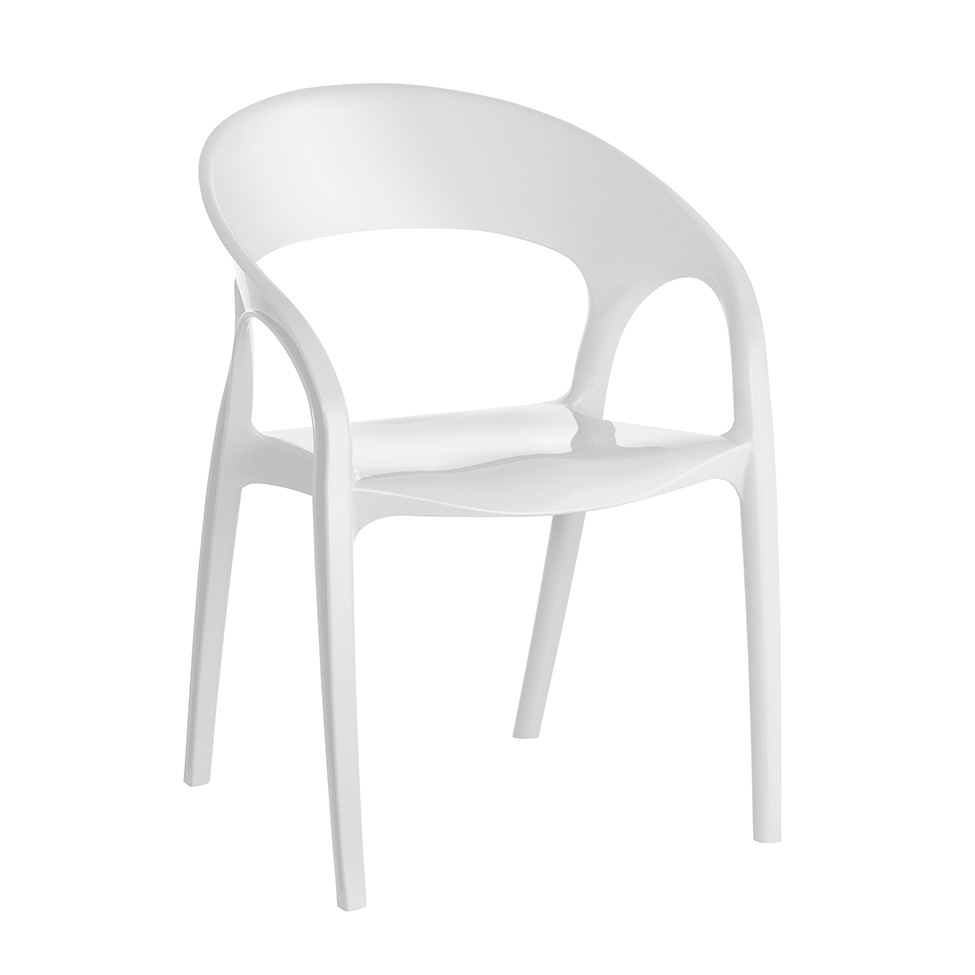 Conjunto de Cadeiras de Plástico Glass Branca