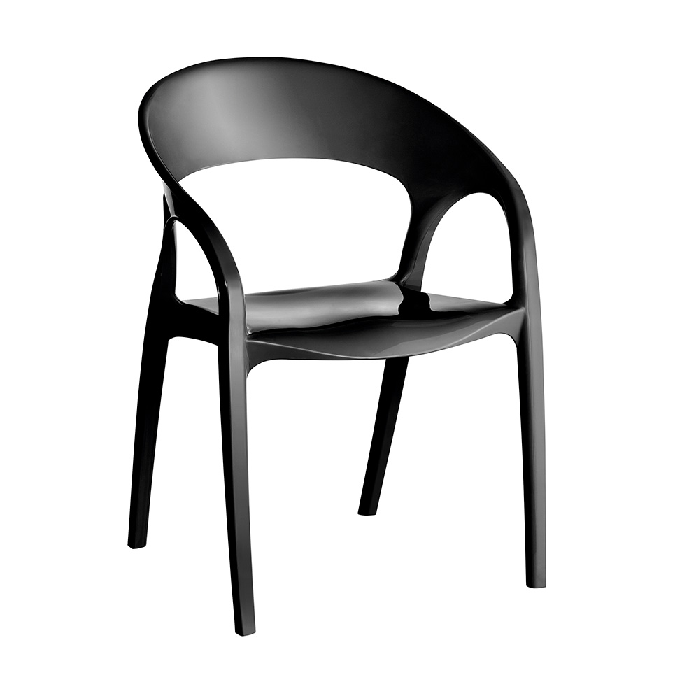 Conjunto de Cadeiras de Plástico Glass Preta
