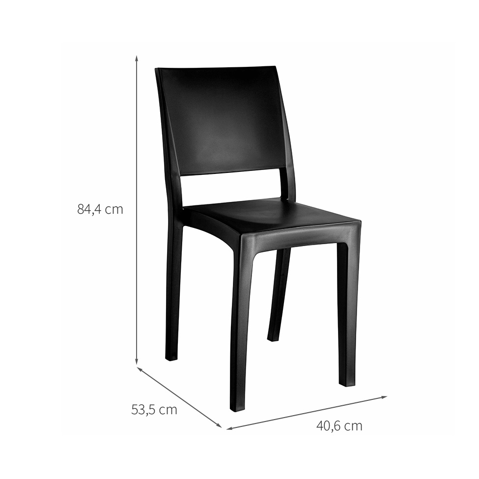Conjunto de Cadeiras de Plástico Hydra Preto