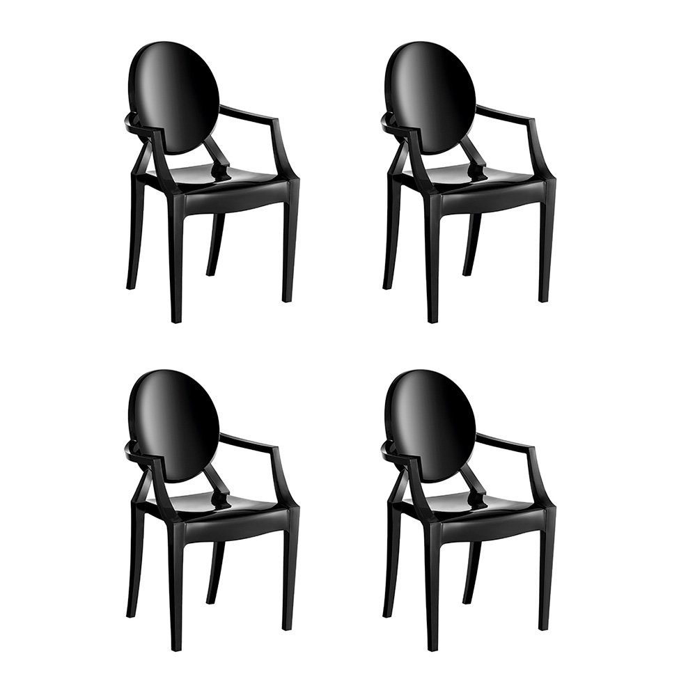 Conjunto de Cadeiras de Plástico Wind Preta