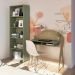 Conjunto de Escrivaninha Ceci com Estante Multy Carvalho e Verde Menta