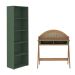 Conjunto de Escrivaninha Ceci com Estante Multy Carvalho e Verde Menta