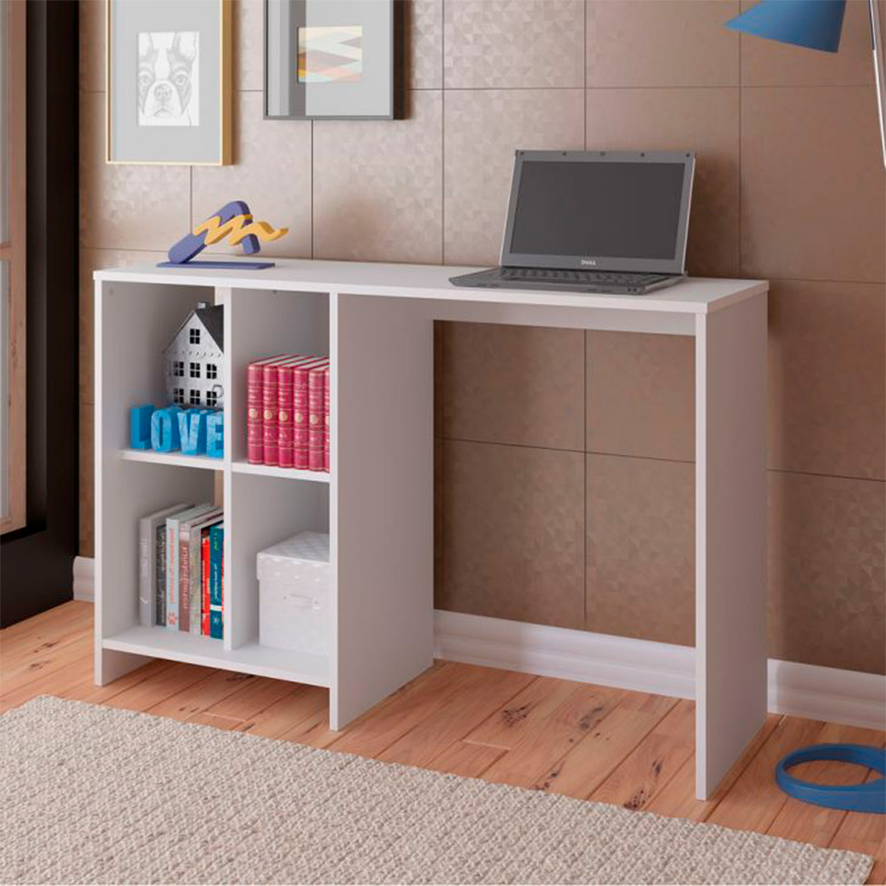 Conjunto de Escrivaninha Matrix com Estante Multy Branco