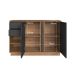Conjunto de Escrivaninha Salir 2 Gavetas com Armário de Escritório Office 2 Portas 2 Gavetas Mel e Grafite