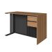 Conjunto de Escrivaninha Salir 2 Gavetas com Armário de Escritório Office 2 Portas Mel e Grafite