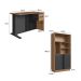 Conjunto de Escrivaninha Salir 2 Gavetas com Armário de Escritório Office com Nichos 2 Portas Mel e Grafite