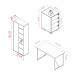 Conjunto de Escrivaninha Steel Wood com Gaveteiro 4 GV e Estante Livreiro Office 1 PT Grafite e Mel