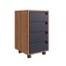Conjunto de Escrivaninha Steel Wood com Gaveteiro 4 GV e Estante Livreiro Office 1 PT Grafite e Mel