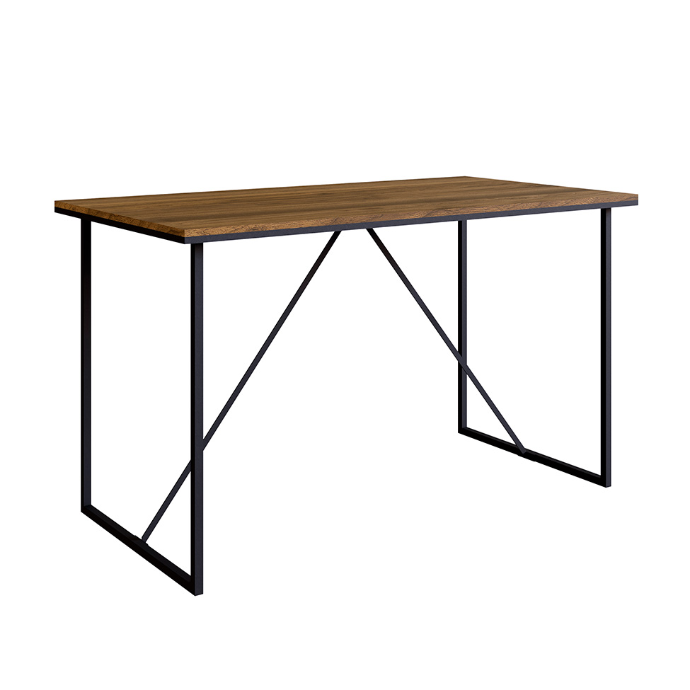 Conjunto de Escrivaninha Steel Wood com Gaveteiro 4 GV e Estante Livreiro Office 1 PT Grafite e Mel
