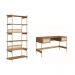 Conjunto de Escrivaninha com Estante Oslo Hanover e Dourado