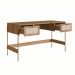Conjunto de Escrivaninha com Estante Oslo Hanover e Dourado