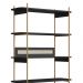 Conjunto de Escrivaninha com Estante Oslo Preto e Dourado