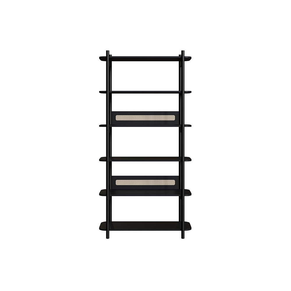 Conjunto de Escrivaninha com Estante Oslo Preto e Nero