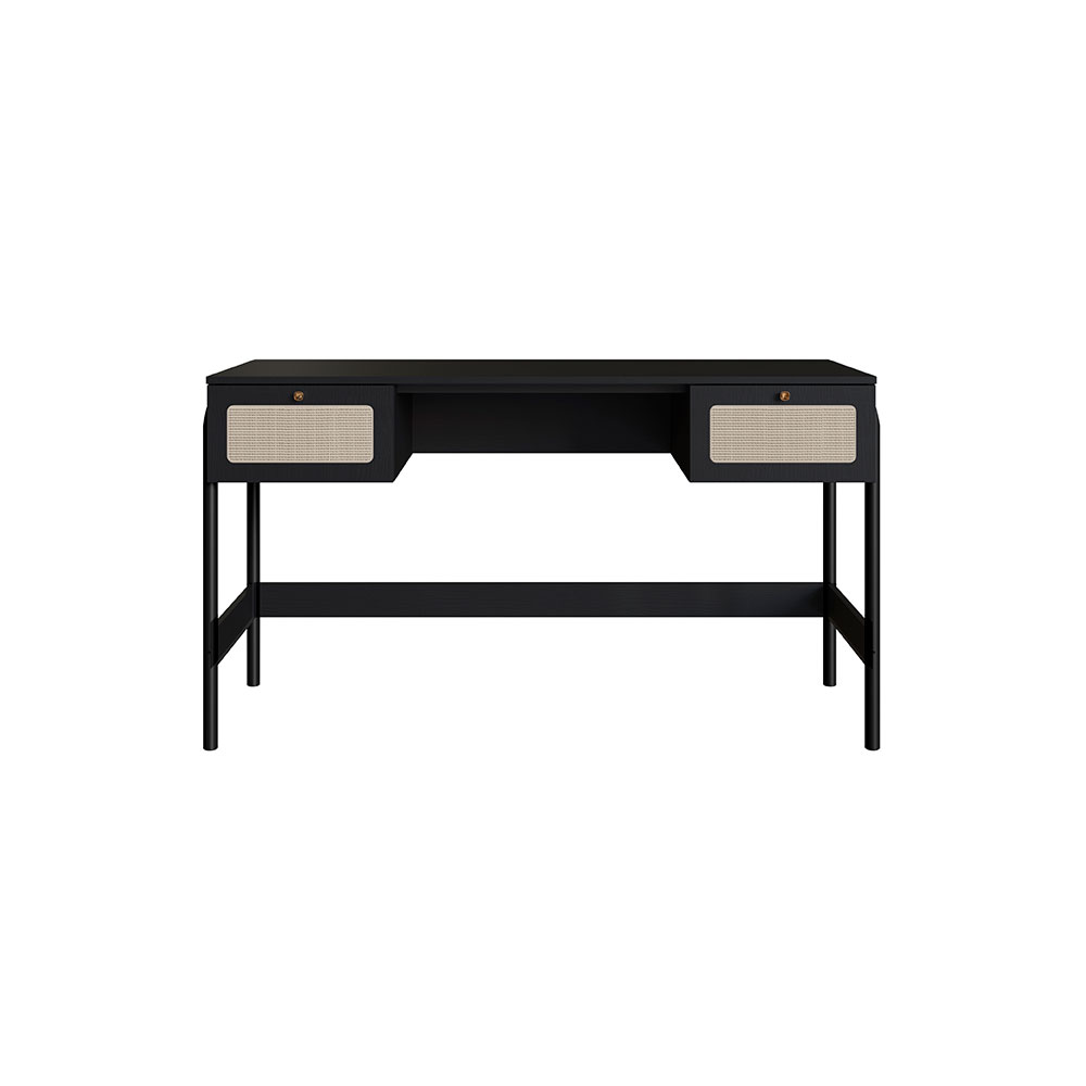 Conjunto de Escrivaninha com Estante Oslo Preto e Nero