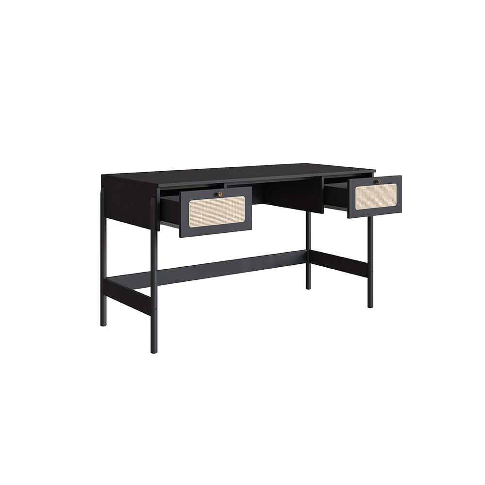Conjunto de Escrivaninha com Estante Oslo Preto e Nero
