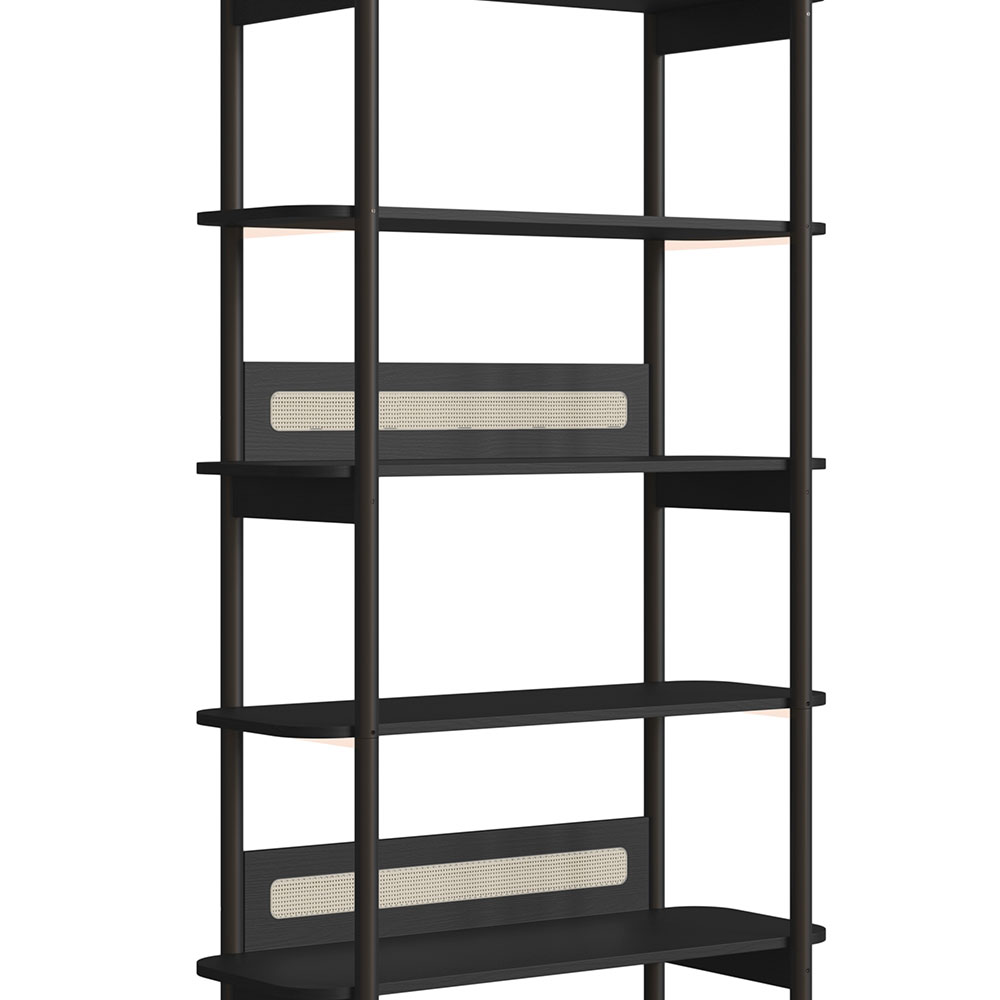 Conjunto de Escrivaninha com Estante Oslo Preto e Nero