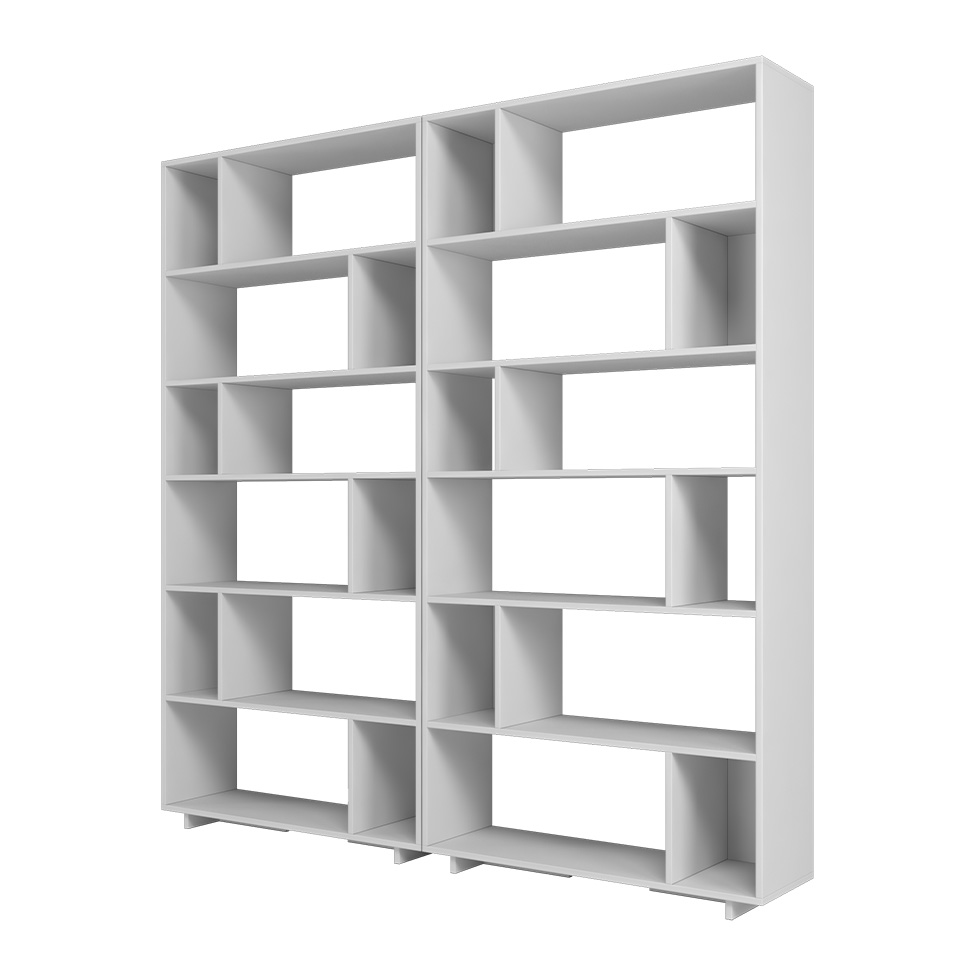 Conjunto de Escrivaninha e 2 Estantes Edith 3 Gavetas Branco