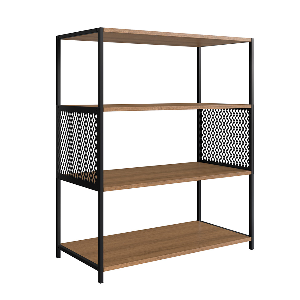 Conjunto de Estantes Paricel 40cm e 77cm Preto e Mel
