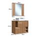 Conjunto de Gabinete com Cuba Branca e Espelho de Banheiro Luiza 2 PT Mel