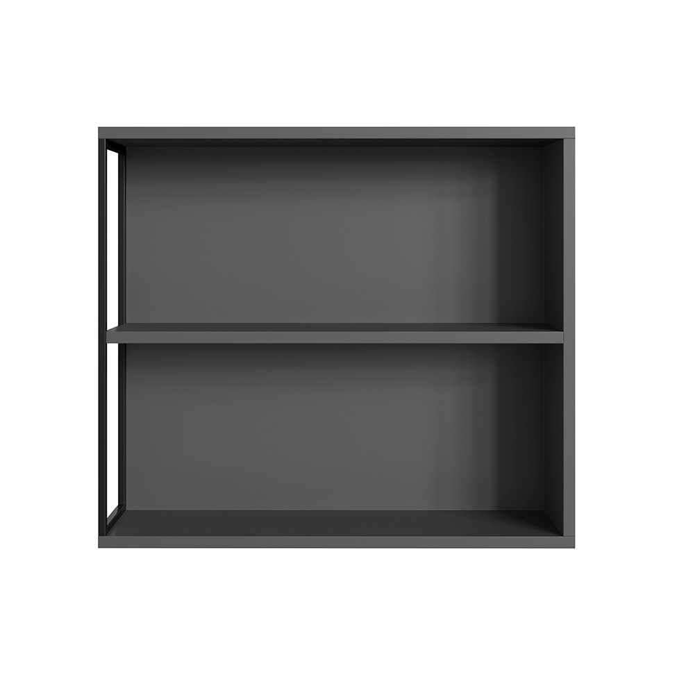 Conjunto de Gabinete de Banheiro Paricel 1 PT e 1 GV com Cuba Ametista Branca e Espelheira Angel 1 PT Preto e Grafite