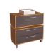 Conjunto de Gabinete de Banheiro Suspenso com Cuba Branca e Gabinete de Chão Alice 1 PT 2 GV Mel e Grafite