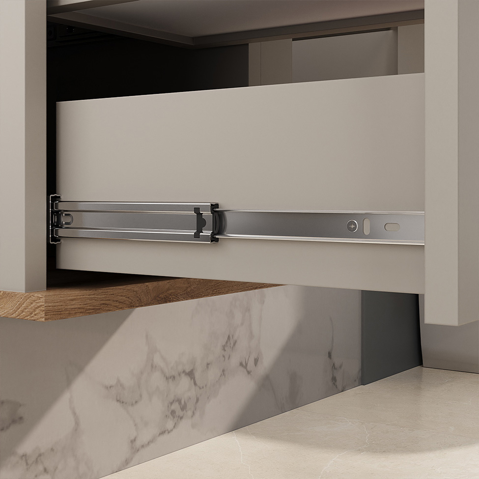 Conjunto de Gabinete e Armário de Banheiro com Espelho Aqua I 3 Portas 3 Gavetas Nude e Carvalho