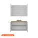 Conjunto de Gabinete e Armário de Banheiro com Espelho Nature 4 Portas Branco 110 cm