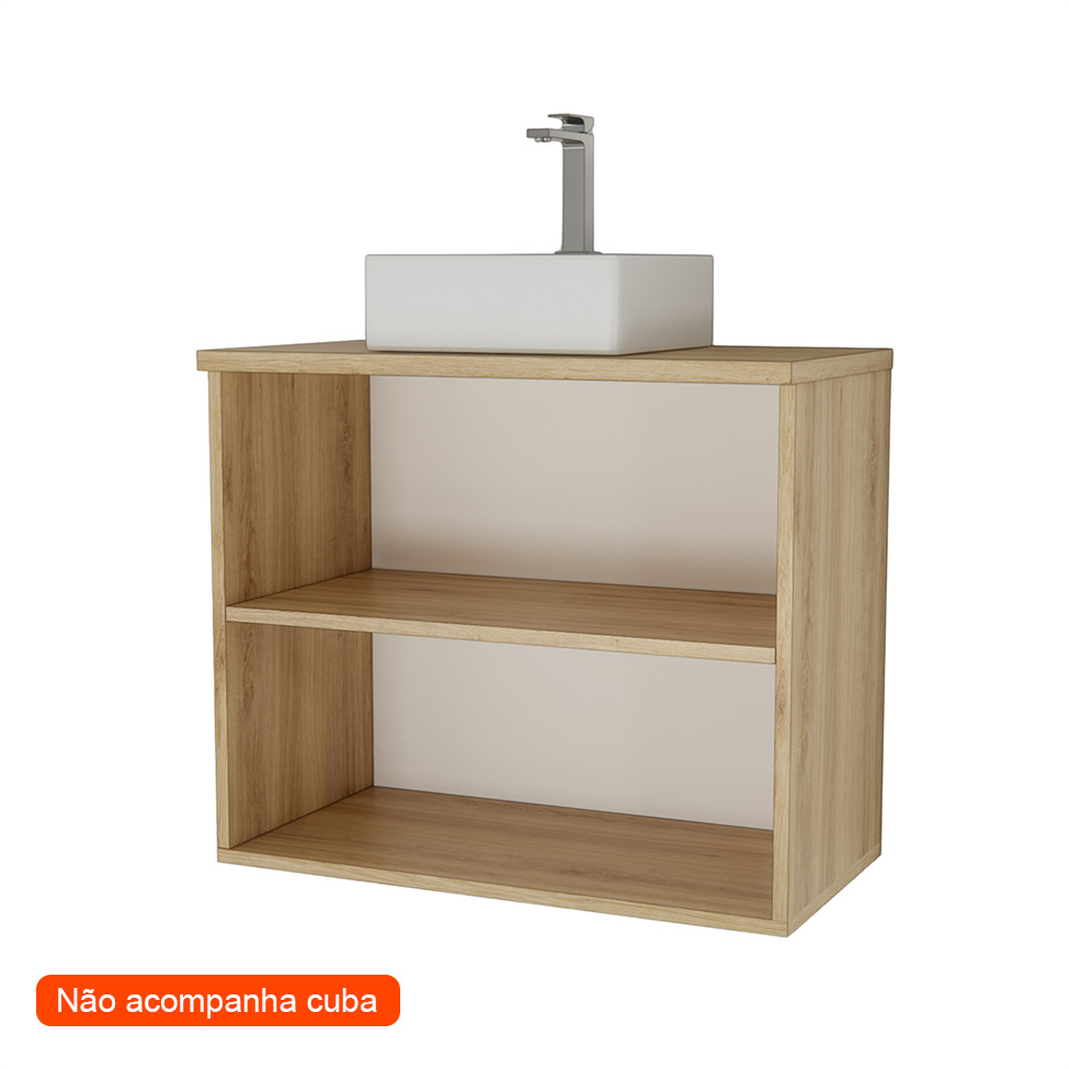 Conjunto de Gabinete e Armário de Banheiro com Espelho Nature 4 Portas Carvalho e Verde 75 cm